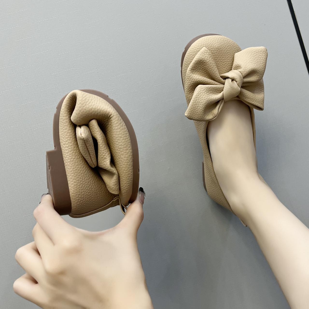 

Модные женские балетки со складной подошвой, женская дорожная обувь для отеля, женские лоферы с бантом-бабочкой для широкой стопы, женская ортопедическая обувь 42