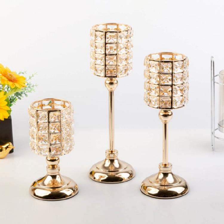 Crystal Candle Holder for Table Centerpieces Wedding Candle Stand Christmas Gift