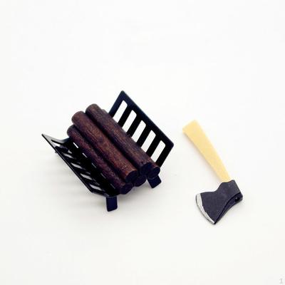 Dollhouse Miniature Firewood Rack Furniture Model 1:6 1:12 Scale Simulation Log Holder