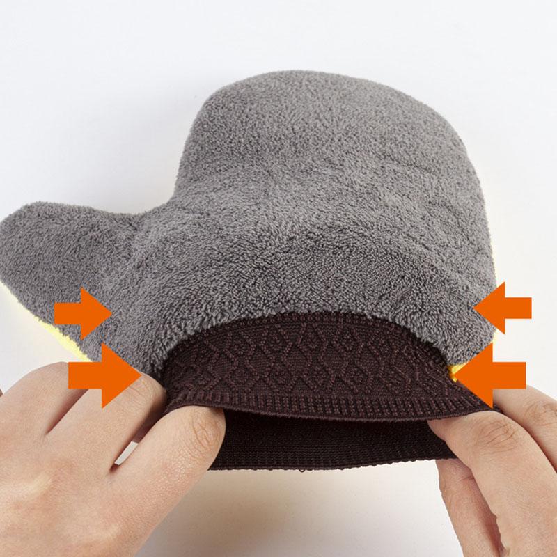 1Pcs Car Wash Gloves Double-sided Thickened Coral Fleece Rubbing Thumb Gloves Decontamination Car Wash Tool Household