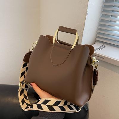 Autumn and Winter Texture Big Bag Women's New Fashionable Simple Wide Shoulder Strap Women's Bag Versatile Atmosphere Casual Mother Bag