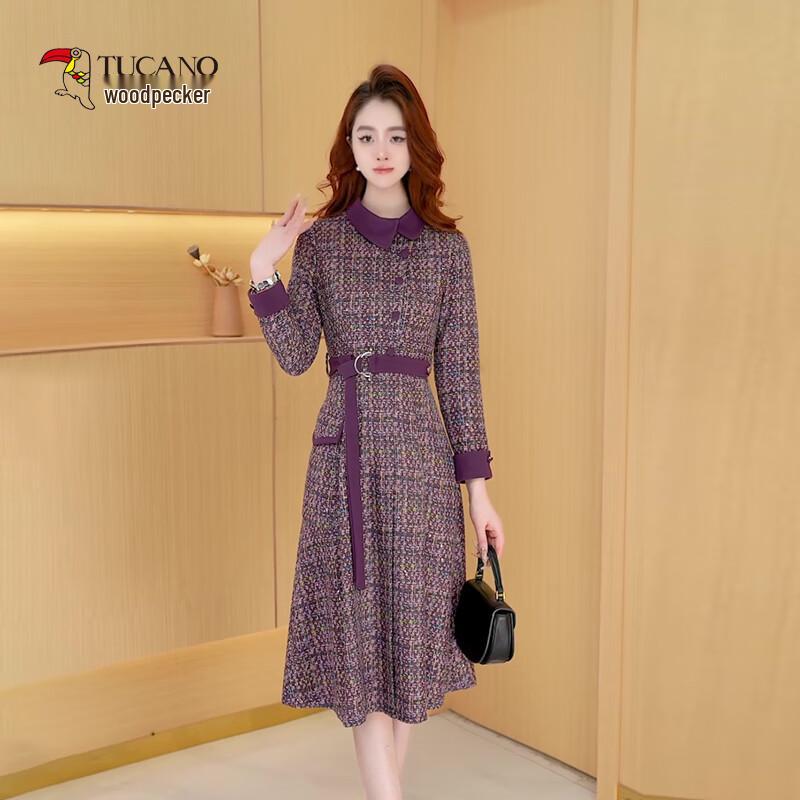 

TUCANO Women s Autumn Plaid A-Line Midi Dress 2XL