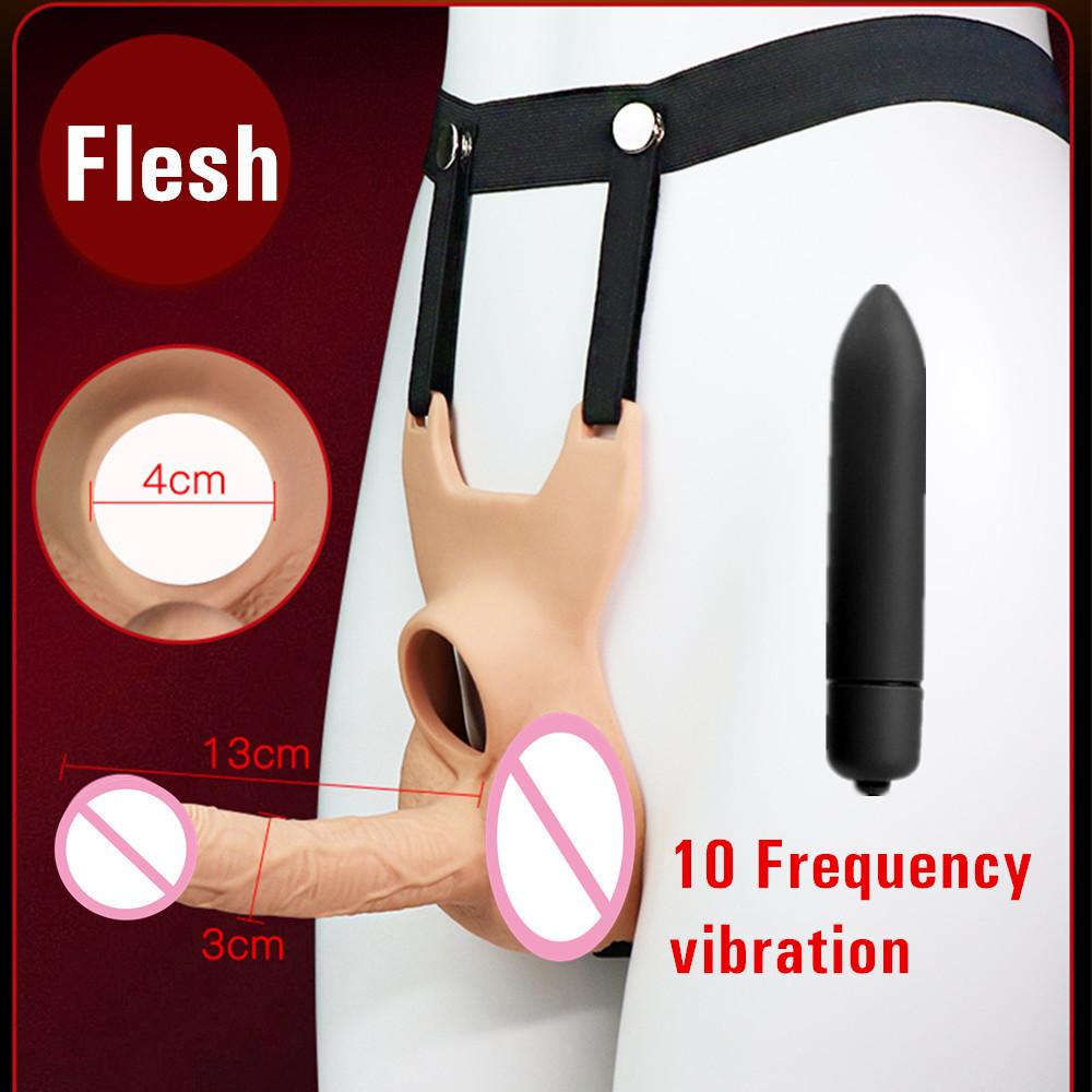 Nositelné duté dildo kalhotky pro páry – Nastavitelný bezpopruhový strap-on postroj s realistickým penisovým návlekem, Erotická hračka pro dospělé