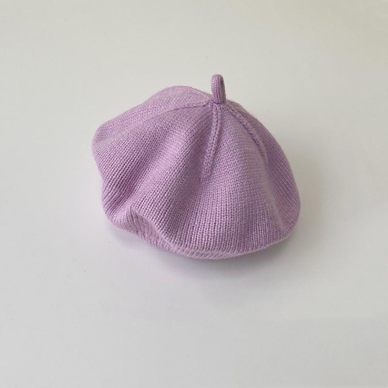 Fashion Cute Baby Knitted Beret Hat Solid Color Children's Warm Hats Autumn Winter Cap For Kids Outdoor Bonnet Accessories Gift