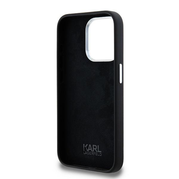 Etui do iPhone 15 Pro Karl Lagerfeld Silicone Metal Logo Czarne
