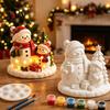 DIY Gypsum Ornaments for Kids Christmas Plaster Painting Kit, Cute Xmas Tree House Santa Snowman Decorative Figurine Craft Set, Holiday Art
