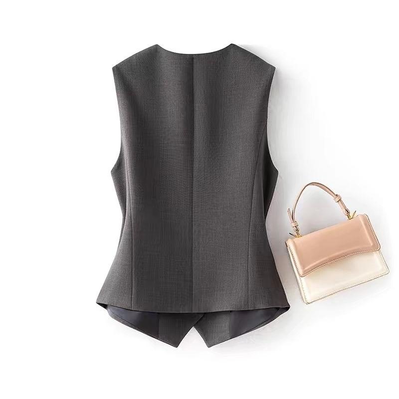 Design Women Vest Layered Professional Stylish Sleeveless Waistcoat Casual Outerwear