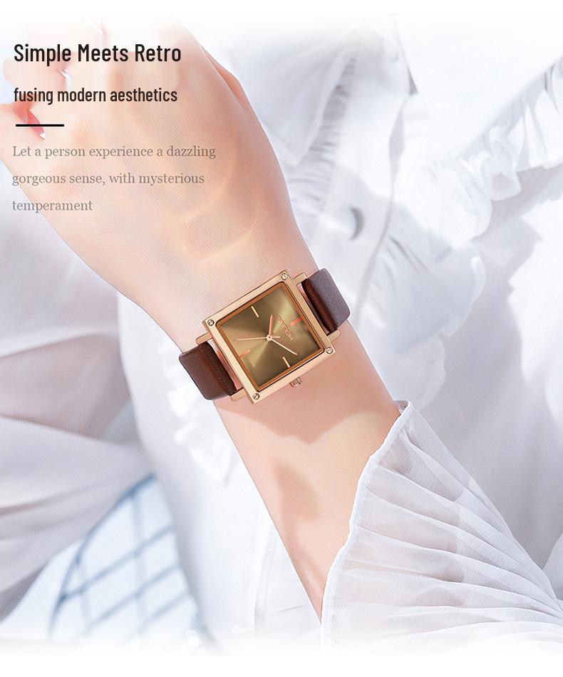 Sanda Women's Retro Fashion Square Watch - Waterproof, Quartz, Simple & Stylish