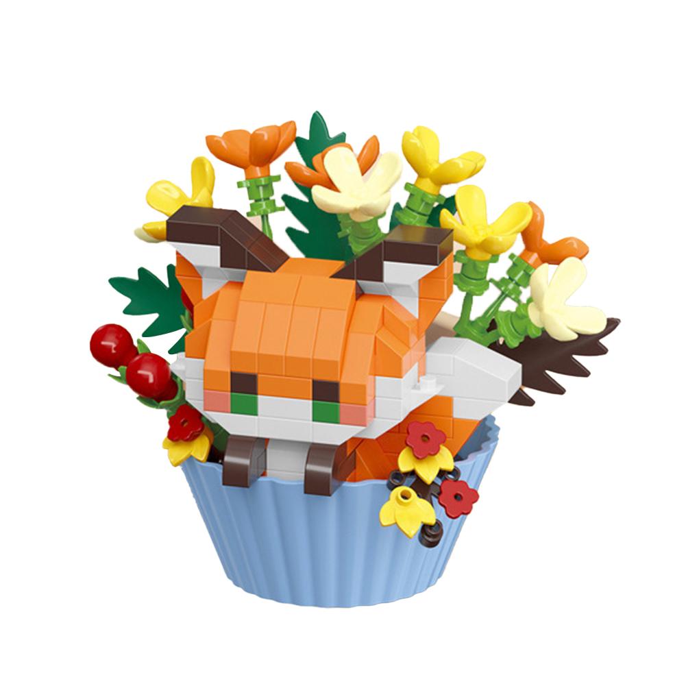Creative Animal Building Blocks Cute Dessert Animal Cake Potted Kids Puzzle Assembly Small Toys Christmas Festival Gift Decorati