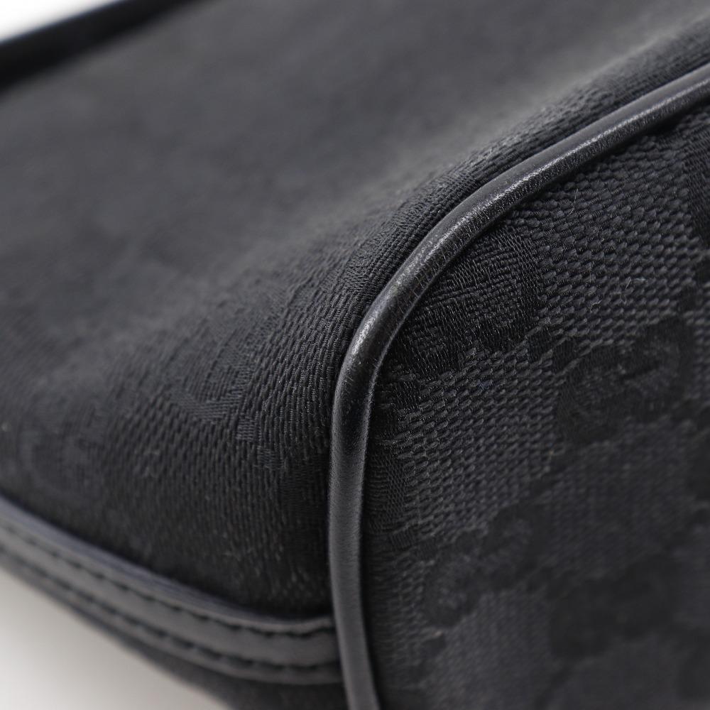 GUCCI Accessory pouch Pouch 07198 black GG canvas Women Used