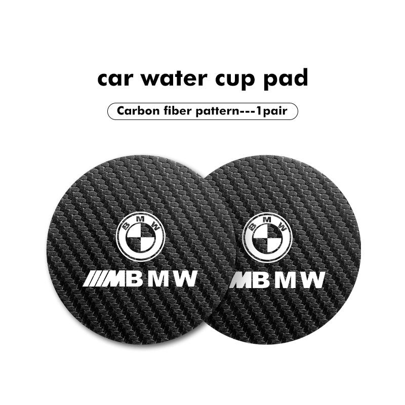 OOYR4 Carbon Fiber Car Coaster Water Cup Mat Drink Anti-slip Pad For BMW M Performance Alpina M3 M5 M6 X1 X3 X4 X5 G20