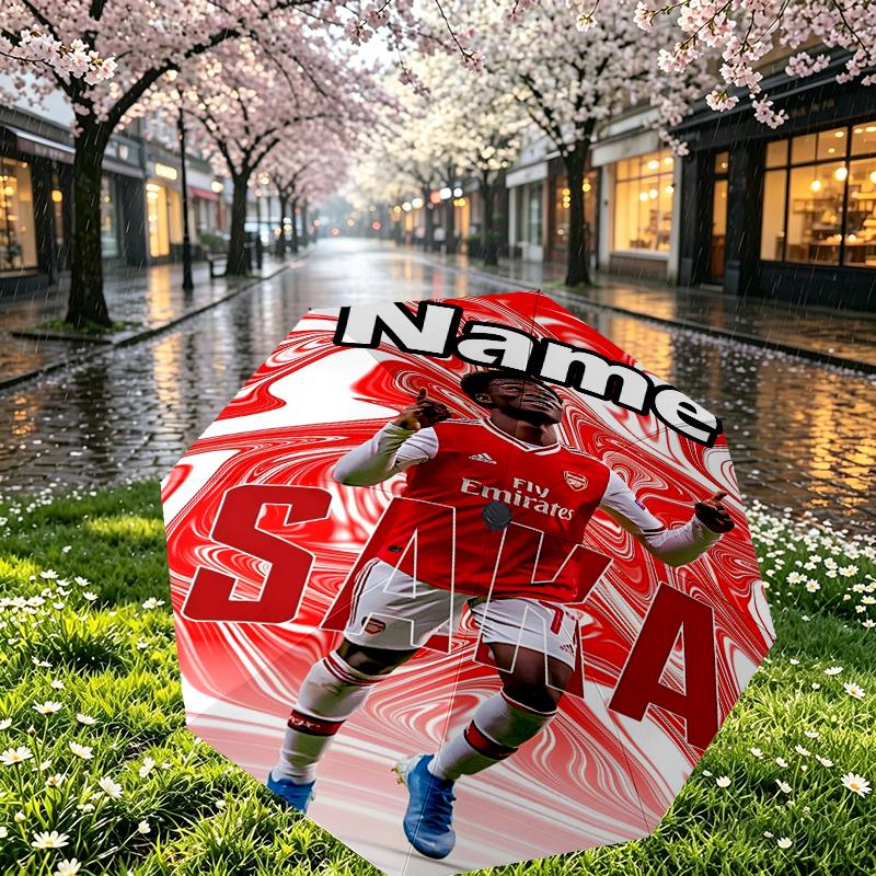 Custom Name Personalized football team Print Umbrella, Auto Open Close, 8‑Rib Sturdy Frame, Commute Camping Hiking Use, Birthday Gift
