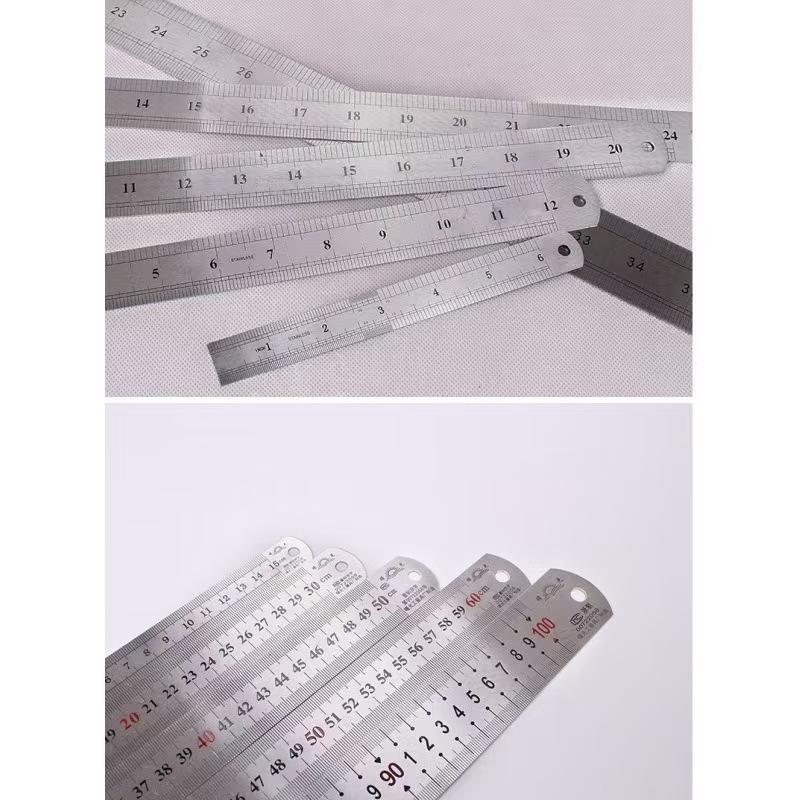 1Pc Dawning Stainless Steel Ruler High Precision Laser Red Letter Double-sided Thickened