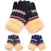 Women Winter Warm Knitted Gloves Thicken Plush Jacquard Outdoor Cycling Skiing Mitten