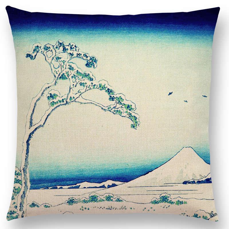 Mount Fuji Spring Pillow Cover Landscape Painting Cushion Cover Four Seasons Nature Scenery Fuji Mountains Sofa Pillow Case