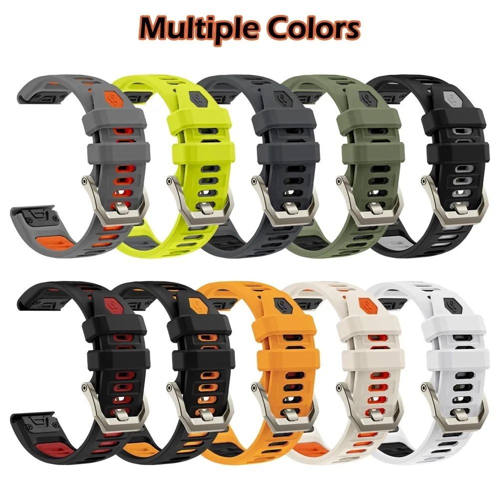 22mm 26mm QuickFit Silicone Replacement Band for Garmin Fenix 8 7 6 5 7X 8X 6X 5X Pro Solar Epix Descent Sport Watch Accessory