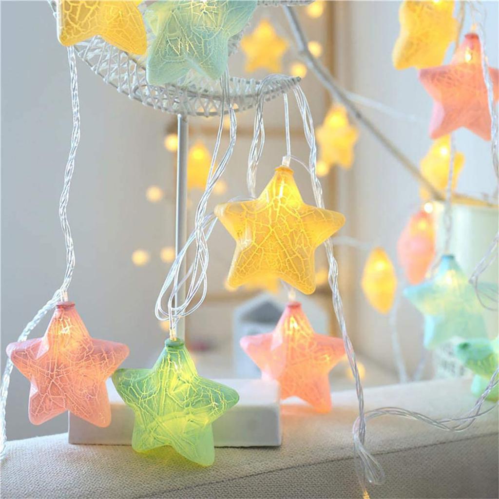 Star Shape LED String Light 20 LED Room Decoration Battery Powered Garland  Birthday Garden Party Children's Room 3 Meters