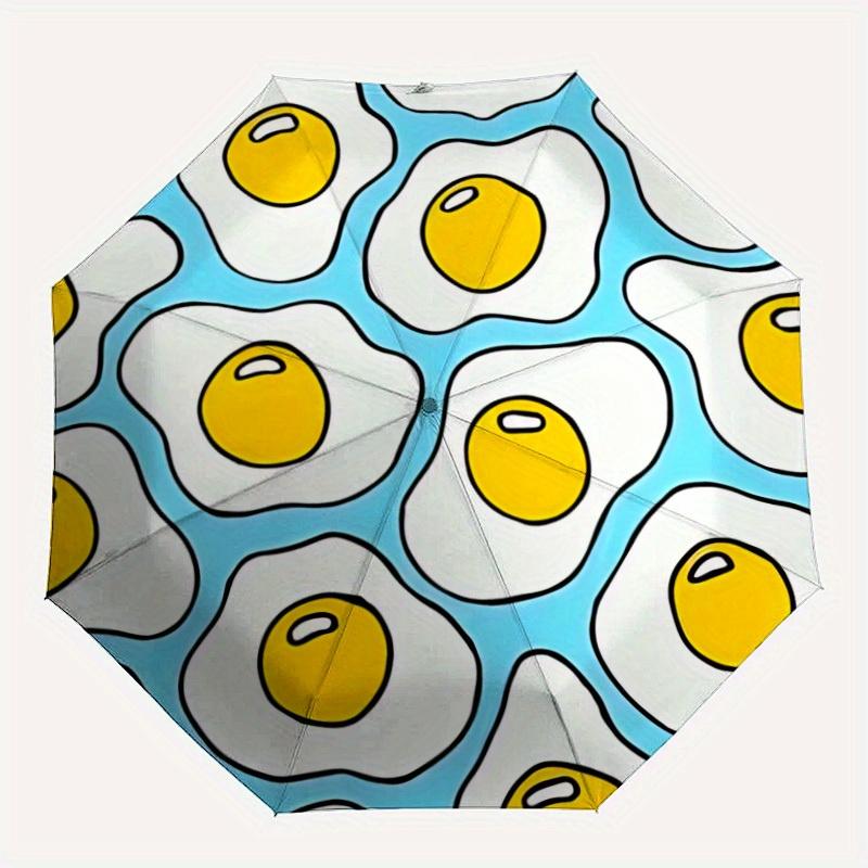 

1pc Egg Pattern Automatic Open/Close Umbrella with One Touch Button,, Windproof Design Lightweight Portable Umbrella for Women & Men6040