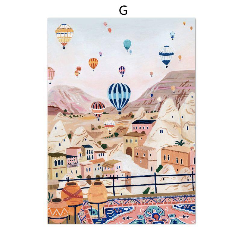 Italy Canvas Painting Poster Wall Art Wall Decoration Beach Palm Coastal Painting Wall Decoration Nordic Living Room Wall Poster