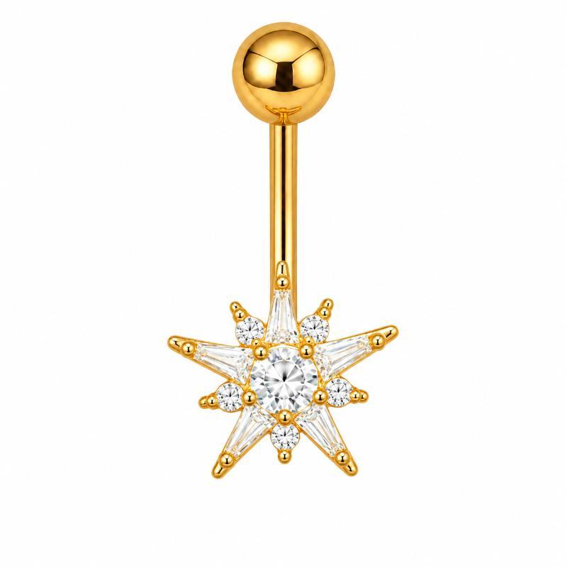 Dangle Belly Button Ring Gold Color Hypoallergenic Butterfly Heart Shape Piercing Jewelry for Summer Beach Party