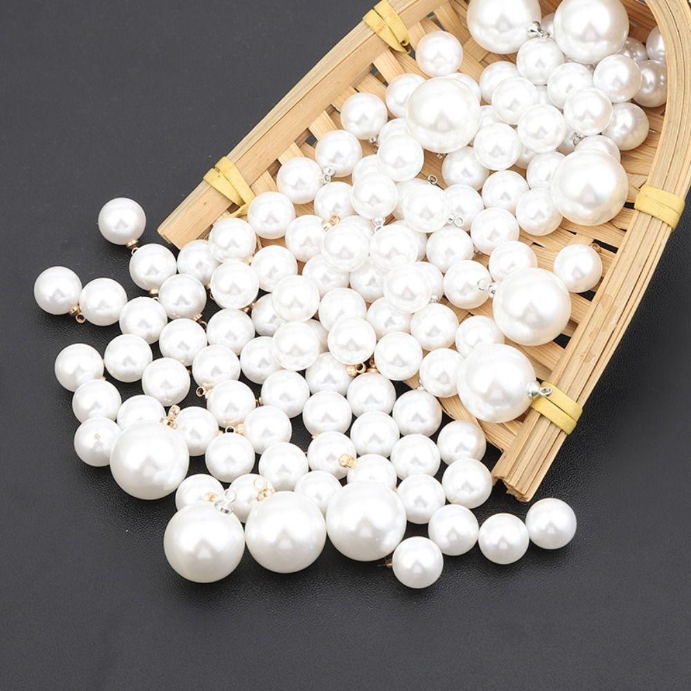 10PCS ABS Artificial Pearl Clothes Decor DIY Dangle Earrings Pendant Trendy Imitation Pearl Zipper