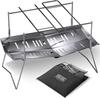 Tokyo Camp HAKOSUKA Folding Fire Pit, A4 Size Storage, Compact, Lightweight (985g), Stainless Steel, for Solo Camping and Outdoor BBQs