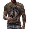Men's T-shirt Camouflage Hunting Animal Sika Deer 3D Print T Shirts Fashion Bear Pattern Short Sleeve Outdoor Sports Loose Tops