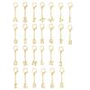 Letter Keychain Mini 3D Alphabet Charm Matte Glossy Golden Plating Key Chain with Lobster Clasp Bags Keys Bracelets Accessories