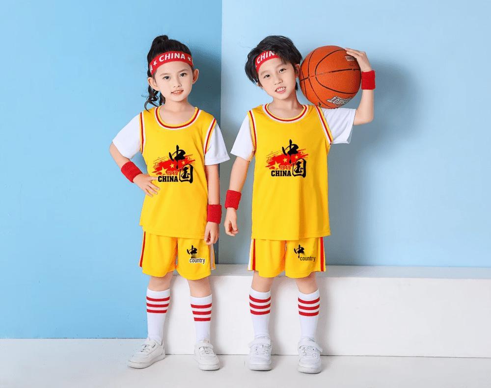 Kids' Basketball Uniform Set: Two-Piece Sports Jersey for Kindergarten To Middle School Competition & Training