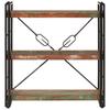 3 Shelf Bookshelf 77 X 30 X 80 Cm Reclaimed Solid Wood and Iron
