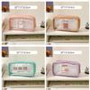 Large Capacity Pencil Transparent Pencil Pen Pouch Cute Bear and Rabbit Stationery Bag for Small Items and Suitable for Junior High and College Boys