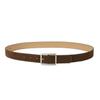 Simple Solid Color Silver Square Buckle Decorative Suede Women Casual Belt For Fashion Women