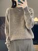 100% Pure Wool Seamless Round Neck Long Sleeve Slimming Sweater for Women - Autumn Winter Base Layer