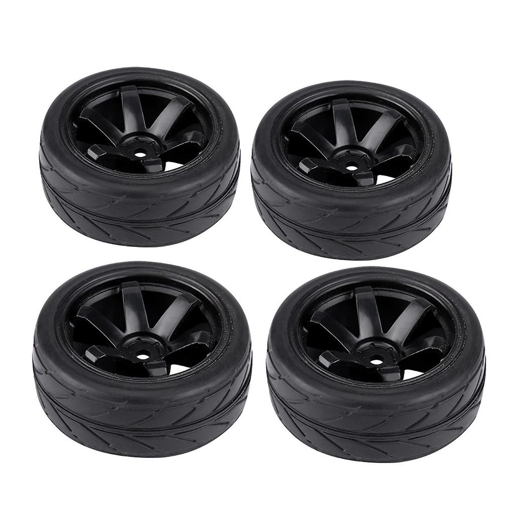 4pcs Set Tires Rubber Tyre Racing Off road Vehicle Wheel Rim for RC 1:10 Car Part (6 Holes)