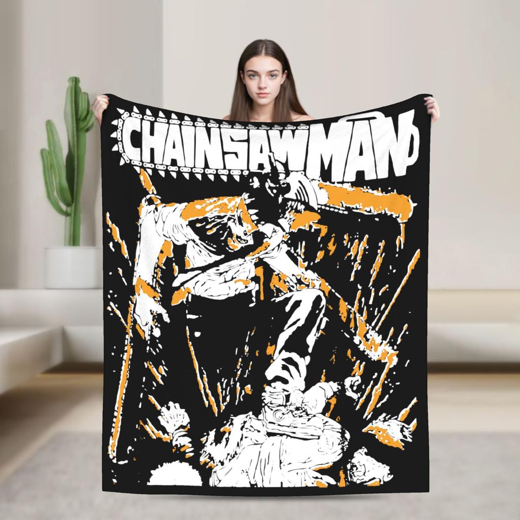 Aki Hayakawa Chainsaw Man Blanket Fleece Winter Multifunction Lightweight Thin Throw Blankets for Bed Travel Quilt