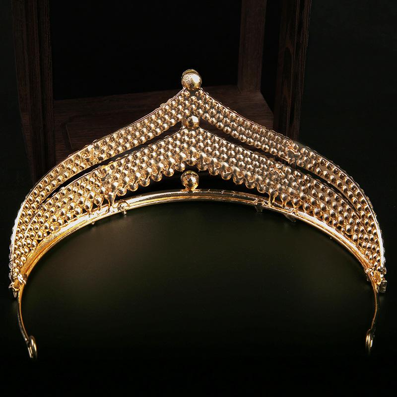 Golden Bridal Crown Wedding Hair Accessories Wedding Dress Accessories Birthday Headwear Pearl Crown Accessories