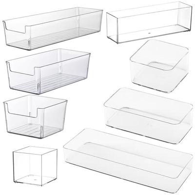 Extra Long 40cm Transparent Narrow Storage Box, 15cm Wide, Waterproof Drawer Organizer