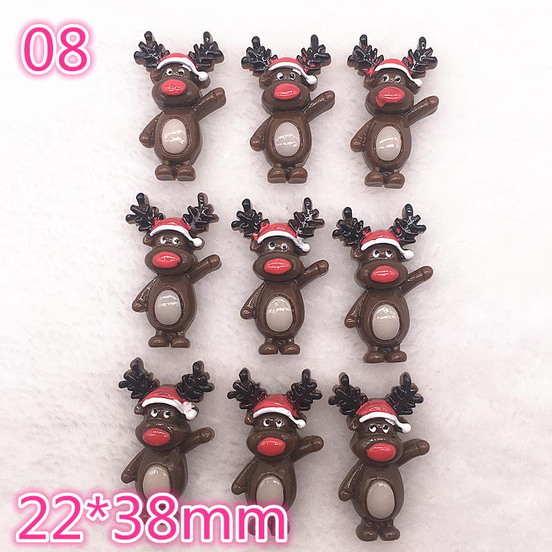 NEW 5Pcs Mixed Resin Christmas Series Crafts Flat Back Cabochon DIY Jewelry Making