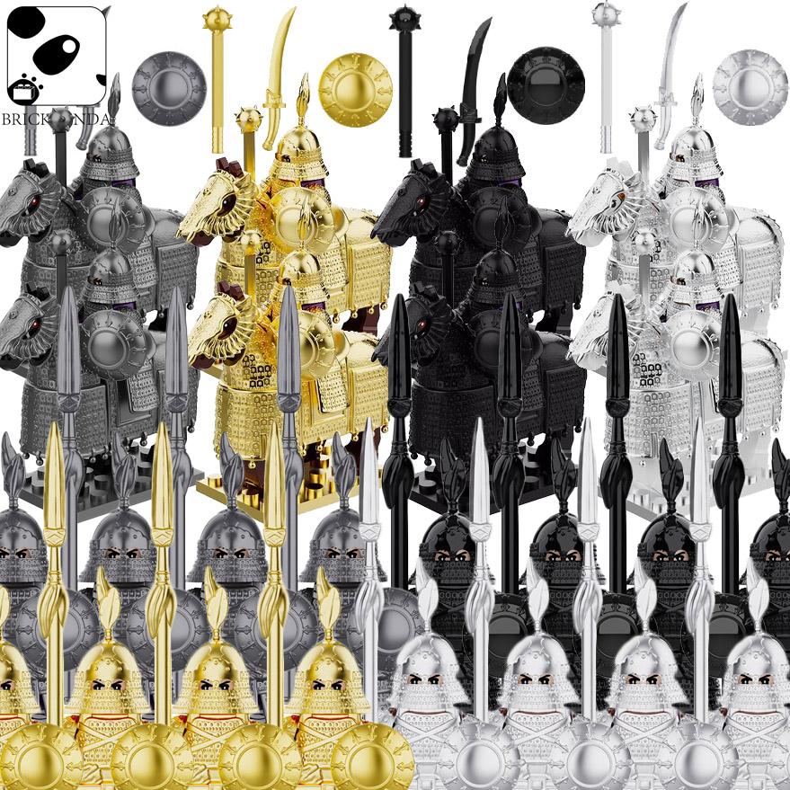 

MOC Средневековые Военные Бронированные Солдаты Гусарские Рыцари Строительные Блоки Замок Осада Армия Щит Оружие Боевая Лошадь Кирпичи Игрушки