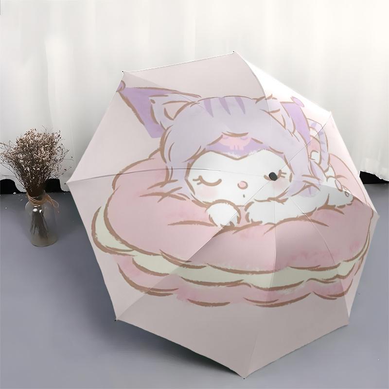 1pc Macaron Shaped Automatic Opening/Closing Umbrella with Cute Cat Design - Perfect for Fans, Travelers, Daily Use, and Festive Gifts!A023