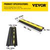 3 Pack of 2 11000lbs Per Axle Capacity Protective Wire Cord Ramp Driveway Rubber Traffic Speed Bumps Cable Protector