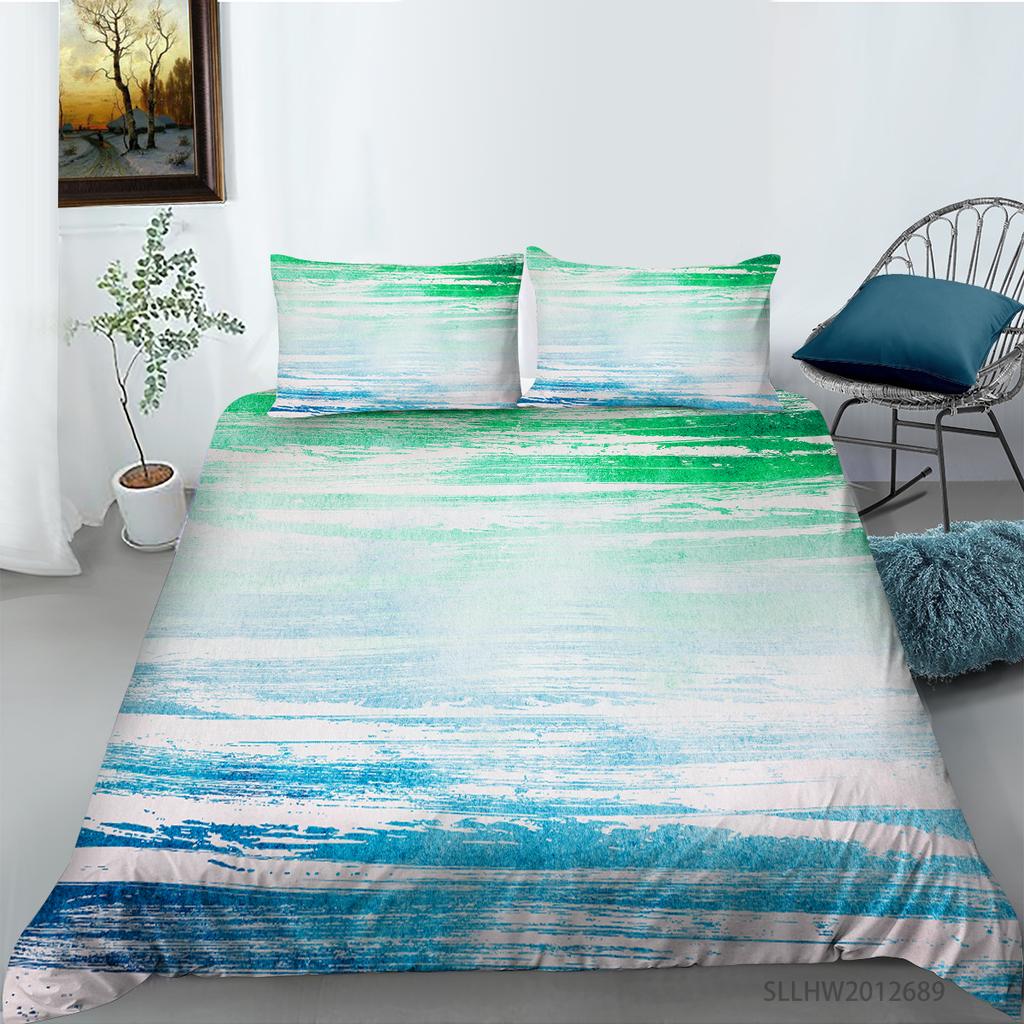 3D-Farbmuster-Grafikdruck-Bettwäsche, Einzelbett, Doppelbett, volle Größe, Vintage-Muster, Kissenbezug und Bettbezug, 2 oder 3 bequeme Heimdekoration