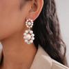 DIGADAGU Alloy Imitation Pearl Round Geometric Dangle Earrings New Simple Luxury Earrings Women's Party Zircon Accessories