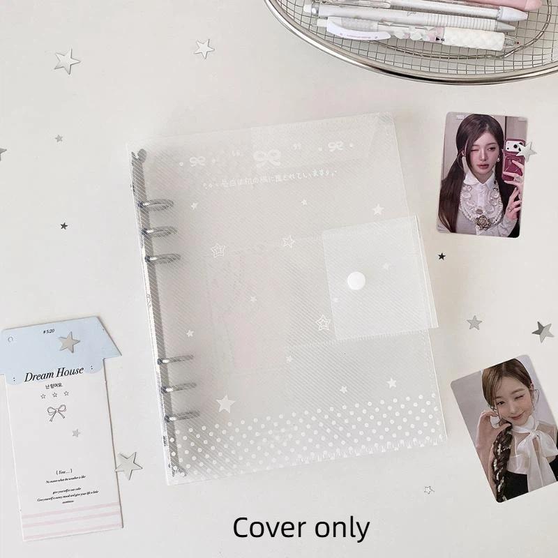 A5 Løsbladsmappe Organisering Kirsebær/Engel Vinge Gennemsigtig Klar Album Organizer Cover Til Kpop Fotokort Samling