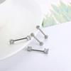Katea 2 Pairs 316l Stainless Steel Nipple Rings Barbell Crystal Ball Piercing Nipple Cz Tongue Rings 14g S