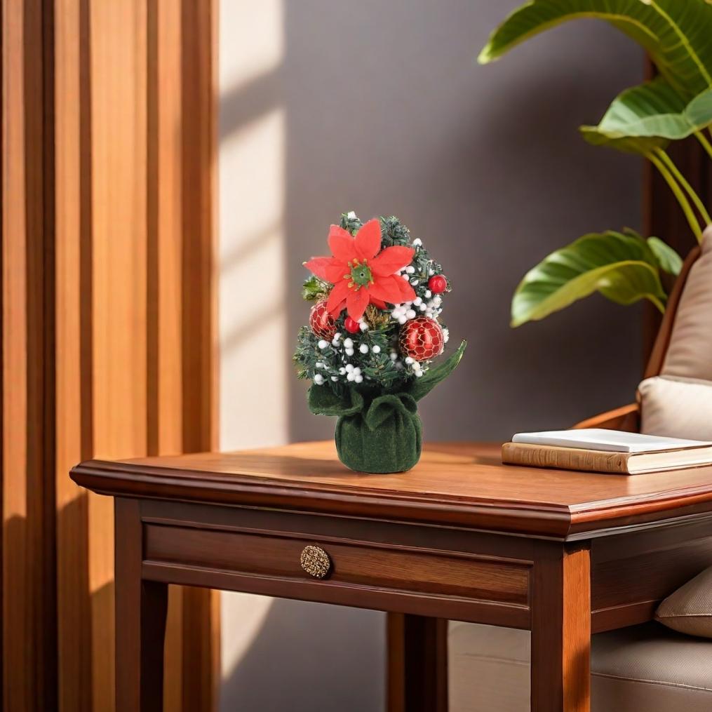 Miniature Table Top Christmas Tree for Seasonal Decorations Small and Charming
