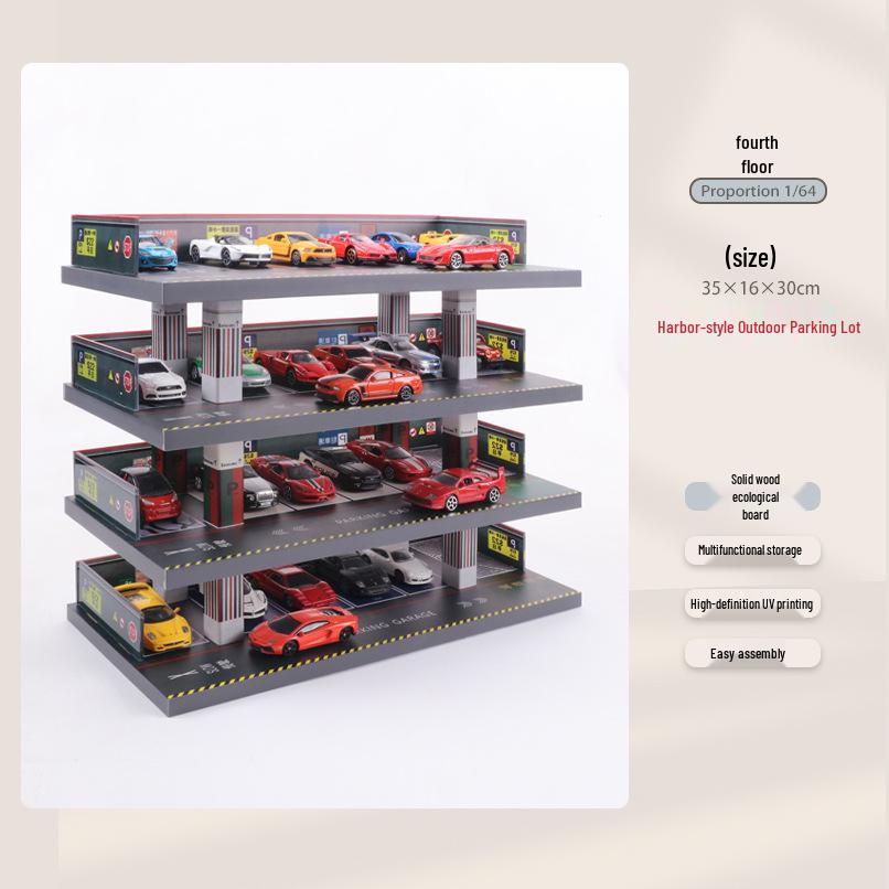 1:64 Die-cast Car Parking Garage and Display Rack