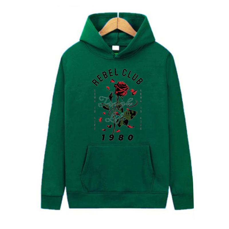 Autumn and Winter New Personalized 1980 Flower Printed Clothing Men and Women Hoodie Lovers Pullover Jogging Sports Hoodie