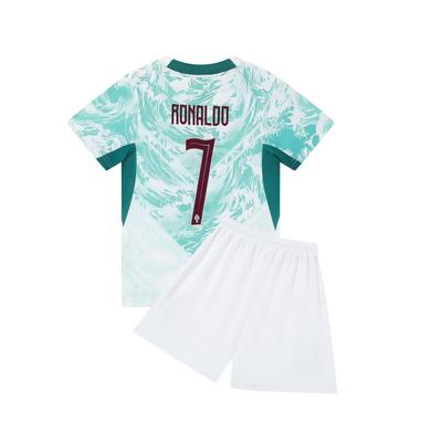 27 Portugália Idegenben Zöld Nem. 7-es válogatott futballmez, gyermek ruházat, felnőtt szett, 14-3XL méret