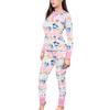 Adult Silky Pajama Set Love Long Sleeves and Size L [LittleForBig] (2-Piece Set) "Ao-chan's Story" Pants, Loungewear, Stretchy, Unisex, Pink,